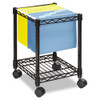 Compact Mobile Wire File Cart, One-shelf, 15.5w X 14d X 19.75h, Black