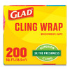 Clingwrap Plastic Wrap, 200 Square Foot Roll, Clear, 12 Rolls/carton Clingwrap Plastic Wrap, 200 Square Foot Roll, Clear, 12 Rolls/carton