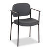 Vl616 Stacking Guest Chair With Arms, Supports Up To 250 Lb, Charcoal Seat/back, Black Base