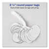 Heavyweight Stock Metal Rim Tags, 2 1/4 Dia, White, 500/box