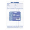 Daily Time And Job Sheets, 8.5 X 5.5, 1/page, 200 Forms/pad, 2 Pads/pack Daily Time And Job Sheets, 8.5 X 5.5, 1/page, 200 Forms/pad, 2 Pads/pack