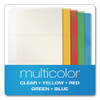 Poly Ring Binder Pockets, 11 X 8 1/2, Assorted Colors, 5/pack