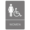 Ada Sign, Restroom/wheelchair Accessible Tactile Symbol, Molded Plastic, 6 X 9 Ada Sign, Restroom/wheelchair Accessible Tactile Symbol, Molded Plastic, 6 X 9