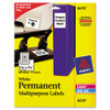 Permanent Id Labels W/ Sure Feed Technology, Inkjet/laser Printers, 2 X 2.63, White, 15/sheet, 15 Sheets/pack