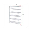 Nsf Certified 6-shelf Wire Shelving Kit, 48w X 18d X 72h, Silver