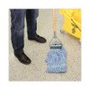 Looped End Mop Kit, Medium Blue Cotton/rayon/synthetic Head, 60" Yellow Metal/polypropylene Handle