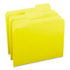 Colored File Folders, 1/3-cut Tabs: Assorted, Letter Size, 0.75" Expansion, Yellow, 100/box