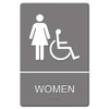Ada Sign, Women Restroom Wheelchair Accessible Symbol, Molded Plastic, 6 X 9 Ada Sign, Women Restroom Wheelchair Accessible Symbol, Molded Plastic, 6 X 9