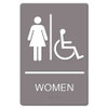 Ada Sign, Women Restroom Wheelchair Accessible Symbol, Molded Plastic, 6 X 9 Ada Sign, Women Restroom Wheelchair Accessible Symbol, Molded Plastic, 6 X 9