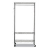 Wire Shelving Garment Rack, 40 Garments, 48w X 18d X 75h, Silver