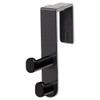 Plastic Coat Hook, 2-hook, 1 3/4 X 6 1/2 X 7 3/4, Black Plastic Coat Hook, 2-hook, 1 3/4 X 6 1/2 X 7 3/4, Black