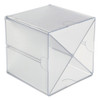 Stackable Cube Organizer, X Divider, 4 Compartments, Plastic, 6 X 7.2 X 6, Clear Stackable Cube Organizer, X Divider, 4 Compartments, Plastic, 6 X 7.2 X 6, Clear