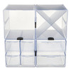 Stackable Cube Organizer, X Divider, 4 Compartments, Plastic, 6 X 7.2 X 6, Clear Stackable Cube Organizer, X Divider, 4 Compartments, Plastic, 6 X 7.2 X 6, Clear