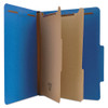 Bright Colored Pressboard Classification Folders, 2 Dividers, Letter Size, Cobalt Blue Cover, 10/box