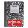 Composition Book, Wide/legal Rule, Black Marble Cover, 9.75 X 7.5, 100 Sheets, 6/pack