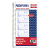 Telephone Message Book, Two-part Carbonless, 5 X 2.75, 4/page, 400 Forms