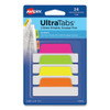 Ultra Tabs Repositionable Margin Tabs, 1/5-cut Tabs, Assorted Neon, 2.5" Wide, 24/pack