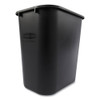 Deskside Plastic Wastebasket, Rectangular, 7 Gal, Black Deskside Plastic Wastebasket, Rectangular, 7 Gal, Black