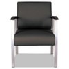 Alera Metalounge Series Mid-back Guest Chair, 24.6" X 26.96" X 33.46", Black Seat/back, Silver Base Alera Metalounge Series Mid-back Guest Chair, 24.6" X 26.96" X 33.46", Black Seat/back, Silver Base