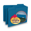 Interior File Folders, 1/3-cut Tabs: Assorted, Letter Size, 0.75" Expansion, Sky Blue, 100/box