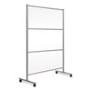 Protector Series Mobile Glass Panel Divider, 49 X 22 X 69, Clear/aluminum