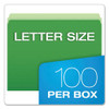 Colored File Folders, Straight Tabs, Letter Size, Green/light Green, 100/box
