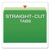 Colored File Folders, Straight Tabs, Letter Size, Green/light Green, 100/box