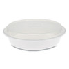 Newspring Versatainer Microwavable Containers, 48 Oz, 9 X 9 X 2.38, White/clear, 150/carton