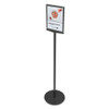 Double-sided Magnetic Sign Display, 8 1/2 X 11 Insert, 56" Tall, Clear/black Double-sided Magnetic Sign Display, 8 1/2 X 11 Insert, 56" Tall, Clear/black
