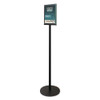 Double-sided Magnetic Sign Display, 8 1/2 X 11 Insert, 56" Tall, Clear/black Double-sided Magnetic Sign Display, 8 1/2 X 11 Insert, 56" Tall, Clear/black