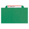 6-section Pressboard Top Tab Pocket-style Classification Folders With Safeshield Fasteners, 2 Dividers, Legal, Green, 10/bx