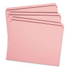 Reinforced Top Tab Colored File Folders, Straight Tabs, Letter Size, 0.75" Expansion, Pink, 100/box