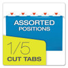 Colored Reinforced Hanging Folders, Legal Size, 1/5-cut Tab, Blue, 25/box Colored Reinforced Hanging Folders, Legal Size, 1/5-cut Tab, Blue, 25/box