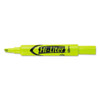 Hi-liter Desk-style Highlighters, Fluorescent Green Ink, Chisel Tip, Green/black Barrel, Dozen