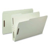 100% Recycled Pressboard Fastener Folders, Legal Size, 2" Expansion, Gray-green, 25/box