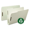 100% Recycled Pressboard Fastener Folders, Legal Size, 2" Expansion, Gray-green, 25/box