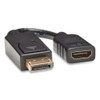 Display Port To Hdmi Adapter Cable, 6", Black Display Port To Hdmi Adapter Cable, 6", Black