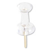 Standard Push Pins, Plastic, Clear, Gold Pin, 7/16", 100/pack