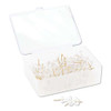 Standard Push Pins, Plastic, Clear, Gold Pin, 7/16", 100/pack