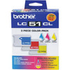 Original Brother LC-51CL LC-51CL3PK Tri-Color Ink Cartridges Triple Pack
