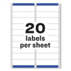 Easy Peel White Address Labels W/ Sure Feed Technology, Inkjet Printers, 1 X 4, White, 20/sheet, 100 Sheets/box Easy Peel White Address Labels W/ Sure Feed Technology, Inkjet Printers, 1 X 4, White, 20/sheet, 100 Sheets/box