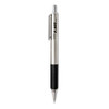 F-402 Ballpoint Pen, Retractable, Fine 0.7 Mm, Black Ink, Stainless Steel/black Barrel, 2/pack F-402 Ballpoint Pen, Retractable, Fine 0.7 Mm, Black Ink, Stainless Steel/black Barrel, 2/pack