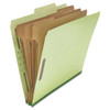 Eight-section Pressboard Classification Folders, 3 Dividers, Letter Size, Green, 10/box