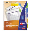 Insertable Style Edge Tab Plastic 1-pocket Dividers, 5-tab, 11.25 X 9.25, Translucent