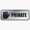 Brushed Metal Office Sign, Private, 9 X 3, Silver Brushed Metal Office Sign, Private, 9 X 3, Silver