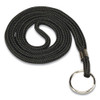 Rope Lanyard, Metal Ring Fastener, 36" Long, Black