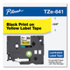 Tze Standard Adhesive Laminated Labeling Tape, 0.7" X 26.2 Ft, Black On Yellow Tze Standard Adhesive Laminated Labeling Tape, 0.7" X 26.2 Ft, Black On Yellow