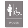 Ada Sign, Women/wheelchair Accessible Tactile Symbol, Plastic, 6 X 9, Black/white Ada Sign, Women/wheelchair Accessible Tactile Symbol, Plastic, 6 X 9, Black/white