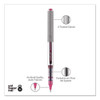 Vision Roller Ball Pen, Stick, Fine 0.7 Mm, Passion Pink Ink, Gray Barrel, Dozen
