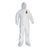 A20 Elastic Back, Cuff And Ankle Hooded Coveralls, Zip, X-large, White, 24/carton